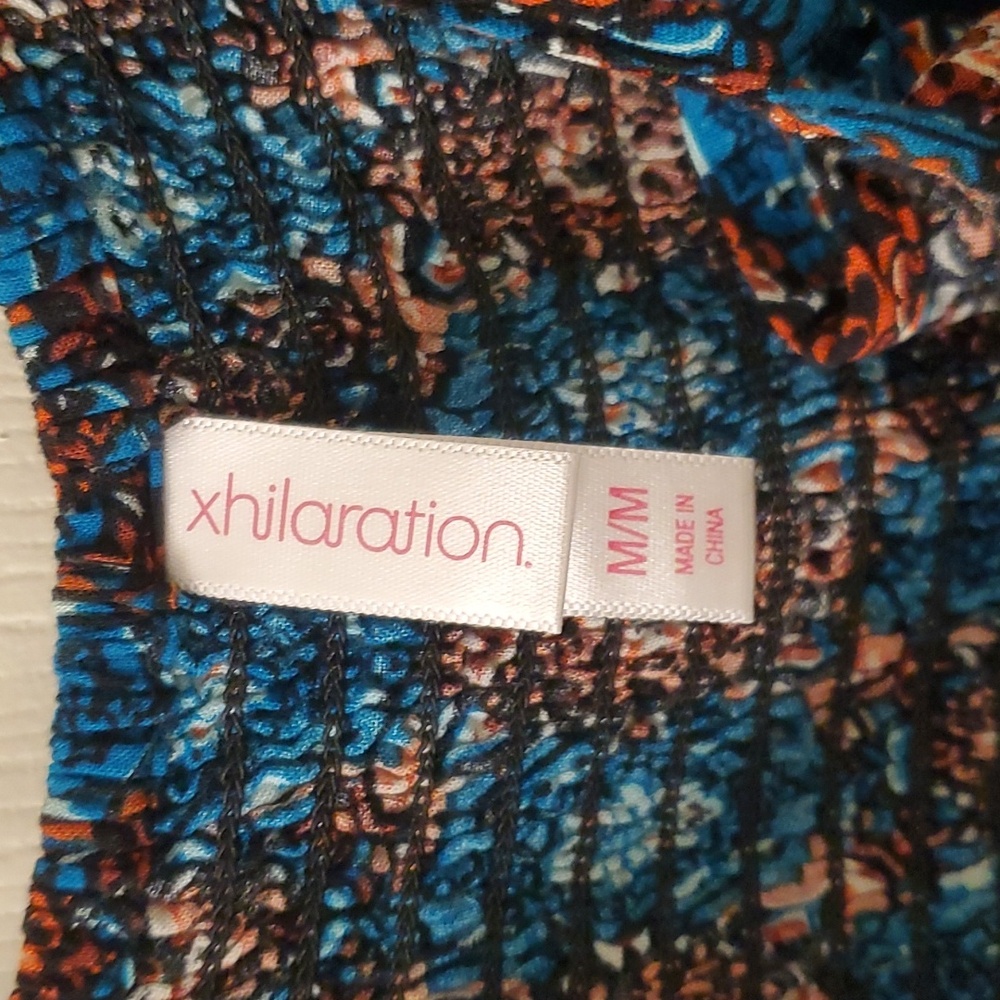 Mini Jumpsuit, Floral, Strapy, Pockets, Multicolor Blue, Medium, Xhilaration - Picture 4 of 8